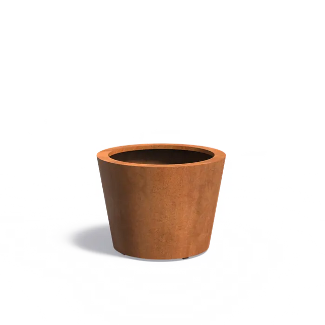 Jardinera redondo de acero Corten de 80 x 60 cm