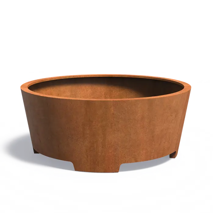 Cortenstaal Plantenbak Rond Op Poten 200 x 80 cm