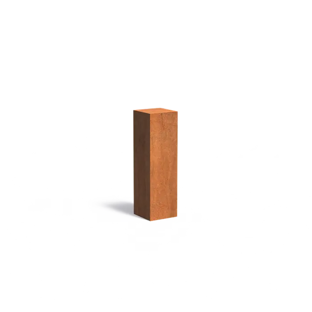 Base de acero Corten de 30 x 30 x 100 cm