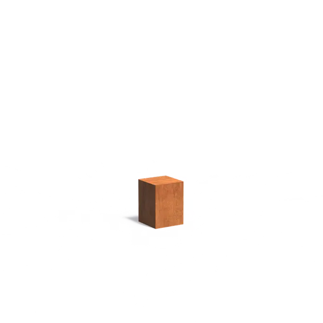 Base de acero Corten de 30 x 30 x 40 cm.