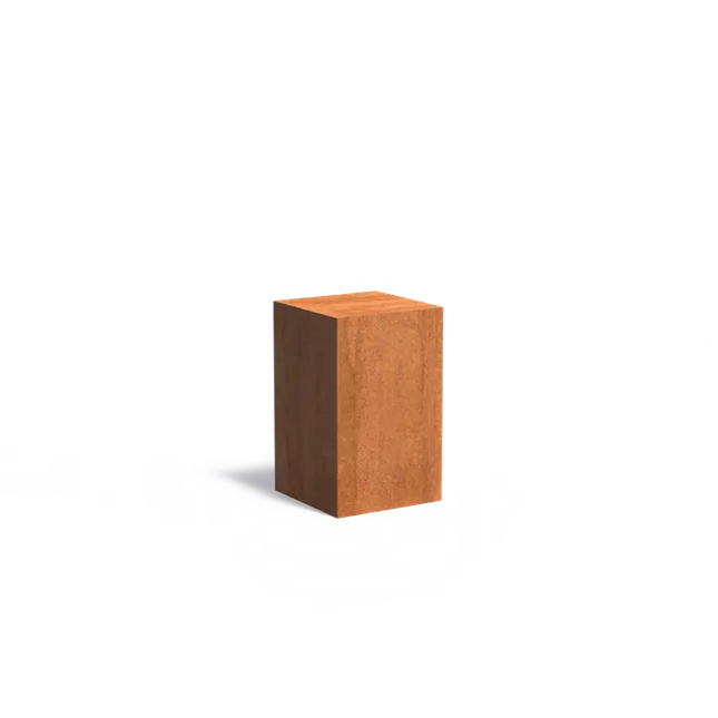 Base de acero Corten de 50 x 50 x 80 cm.