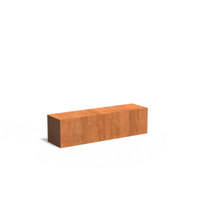 Base de acero Corten de 150 x 40 x 40 cm.