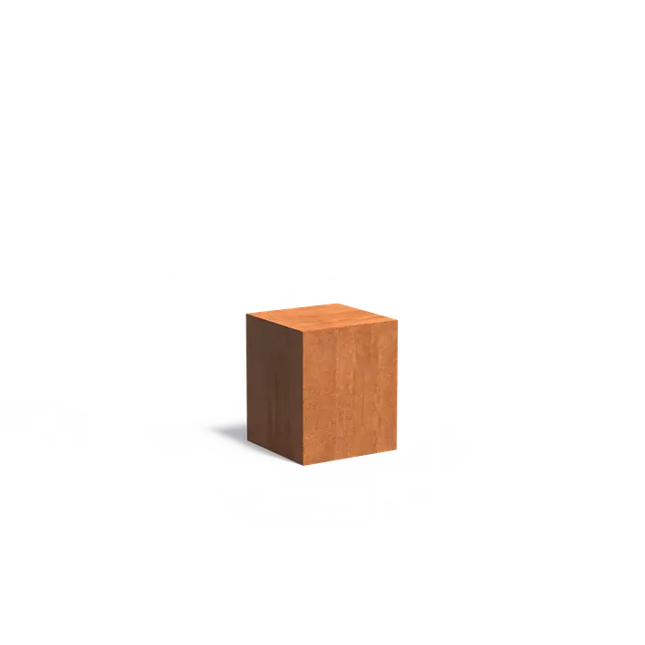 Base de acero Corten de 50 x 50 x 60 cm.