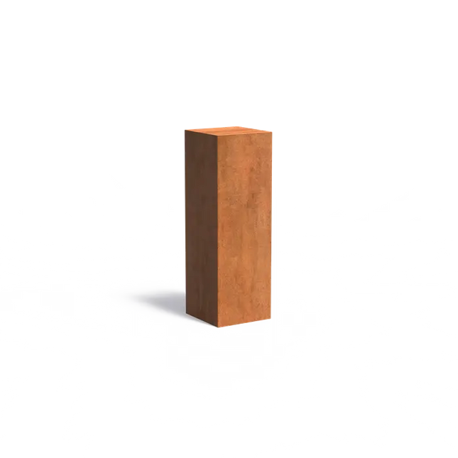 Base de acero Corten de 40 x 40 x 120 cm.