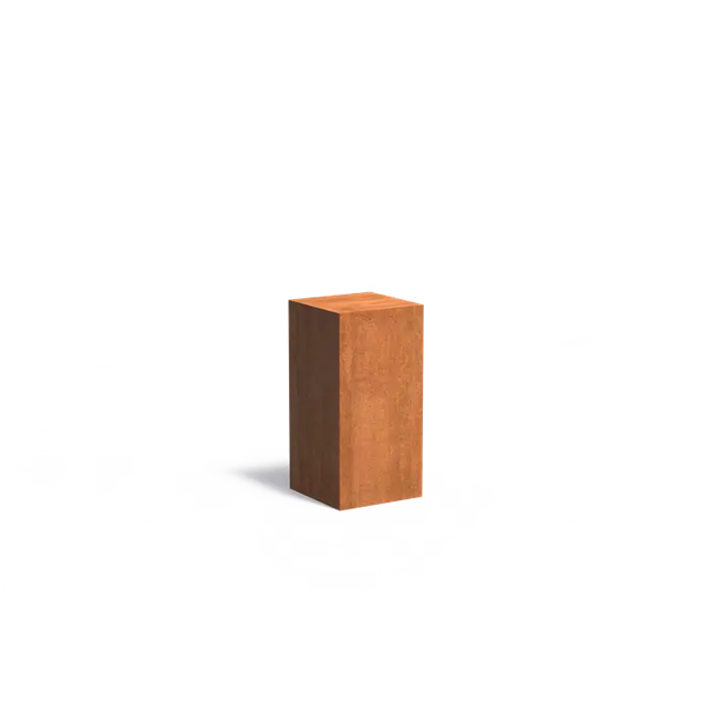 Base de acero Corten de 40 x 40 x 80 cm.