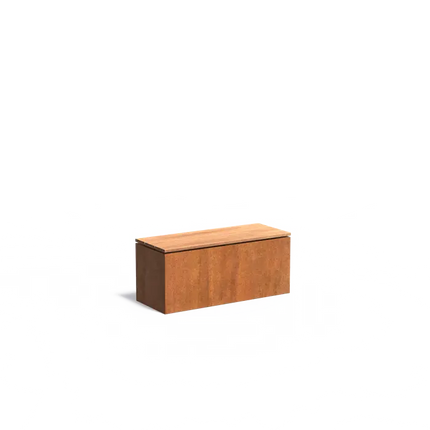 Corten Steel Bench - Base with Seat 100 x 40 x 43 cm