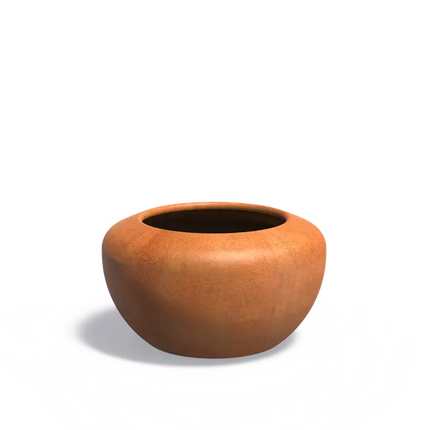 Pot de fleurs rond en acier Corten 78 x 43,1 cm - Avec socle