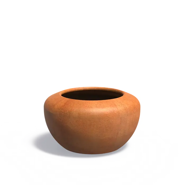 Jardinera redondo de acero Corten de 78 x 43,1 cm - Con base