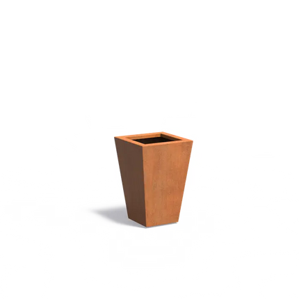 Jardinera cónico de acero Corten de 40 x 40 x 60 cm