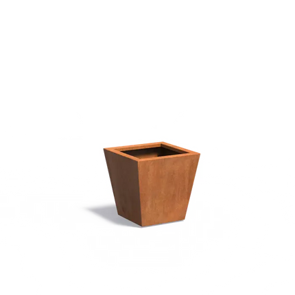 Jardinera cónico de acero Corten de 50 x 50 x 50 cm