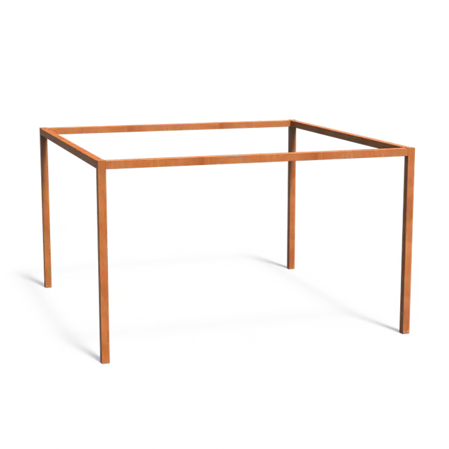 Pérgola cuadrada de acero Corten de 420 x 420 x 250 cm