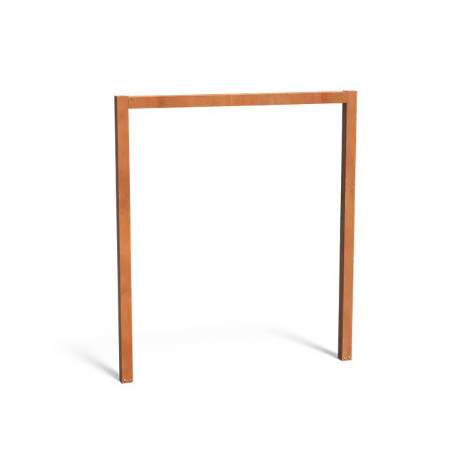 Pérgola en forma de U de acero Corten de 220 x 10 x 250 cm