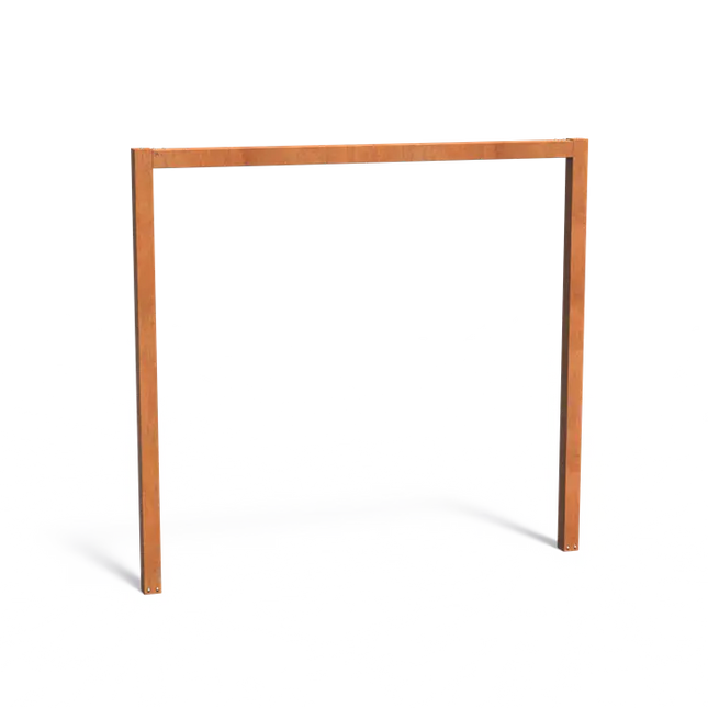 Pérgola en forma de U de acero Corten de 270 x 10 x 200 cm
