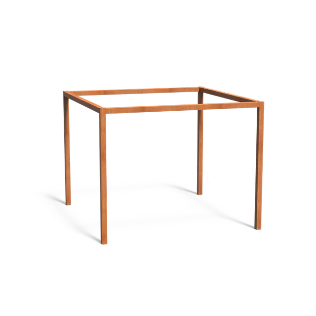 Pérgola cuadrada de acero Corten de 320 x 320 x 250 cm