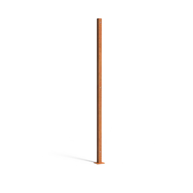 Cortenstålpanel ändstolpe 115 x 115 x 1909 mm
