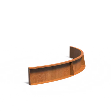 Mur oporowy ze stali Corten, zagięcie wewnętrzne, 200 x 200 x 30 cm