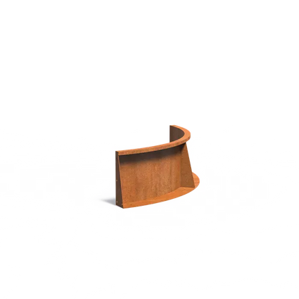 Corten Steel Retaining Wall Inner Bend 100 x 100 x 40 cm
