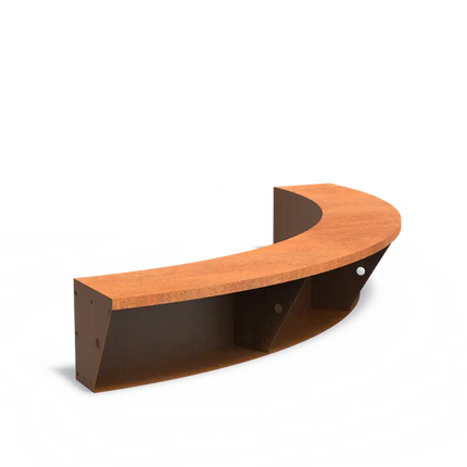 Bordure intérieure de mur de soutènement en acier Corten 200 x 200 x 40 cm - Bord supérieur large |