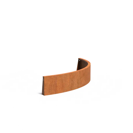 Mur oporowy ze stali Corten, zewnętrzny łuk 150 x 150 x 30 cm