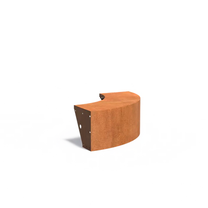 Bordure extérieure de mur de soutènement en acier Corten 100 x 100 x 40 cm - Bord supérieur large |