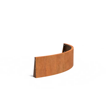 Corten Steel Retaining Wall Outer Bend 150 x 150 x 40 cm