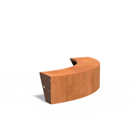 Corten Steel Retaining Wall Outer Bend 150 x 150 x 40 cm - Wide Top Edge | Border