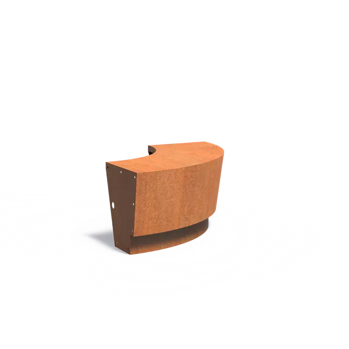 Corten Steel Retaining Wall Outer Bend 'Revert' 100 x 100 x 50 cm - Wi ...