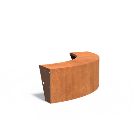 Corten Steel Retaining Wall Outer Bend 150 x 150 x 50 cm - Wide Top Edge | Border