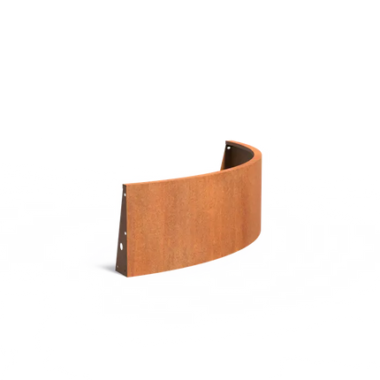 Corten Steel Retaining Wall Outer Bend 150 x 150 x 50 cm