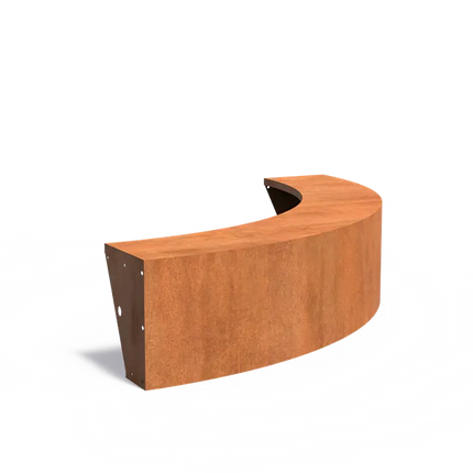 Corten Steel Retaining Wall Outer Bend 200 x 200 x 50 cm - Wide Top Edge | Border