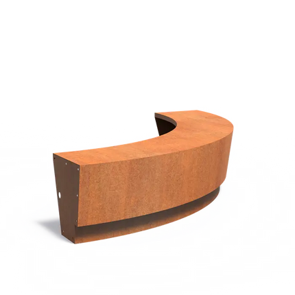 Corten Steel Retaining Wall Outer Bend 'Revert' 200 x 200 x 50 cm - Wide Top Edge | Border