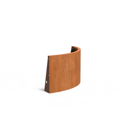 Mur oporowy ze stali Corten, zewnętrzny łuk 100 x 100 x 60 cm