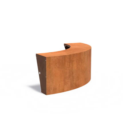 Corten Steel Retaining Wall Outer Bend 150 x 150 x 60 cm - Wide Top Edge | Border