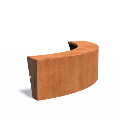 Corten Steel Retaining Wall Outer Bend 200 x 200 x 60 cm - Wide Top Edge | Border
