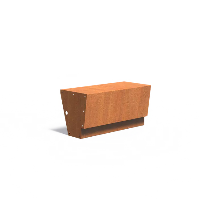 Cortenstaal Keerwand 'Revert' 100 x 45 x 50 cm - Brede Bovenrand | Border