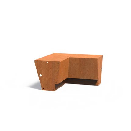 Corten Steel Retaining Wall Inner Corner 'Revert' 50 x 50 x 50 cm - Wide Top Edge | Border