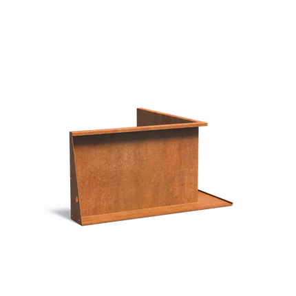 Corten Steel Retaining Wall Inner Corner 100 x 100 x 60 cm