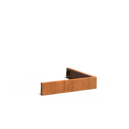 Corten Steel Retaining Wall Outer Corner 100 x 100 x 20 cm