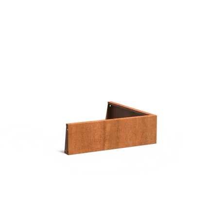 Angle extérieur de mur de soutènement en acier Corten 100 x 100 x 30 cm