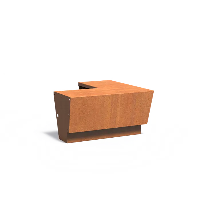 Corten Steel Retaining Wall Outer Corner 'Revert' 100 x 100 x 50 cm ...