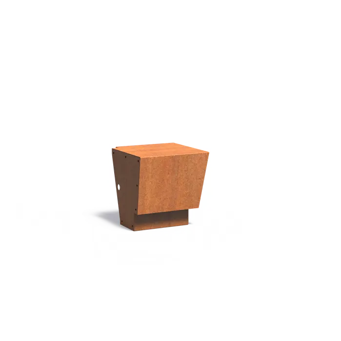 Corten Steel Retaining Wall Outer Corner 'Revert' 50 x 50 x 50 cm - Wi ...