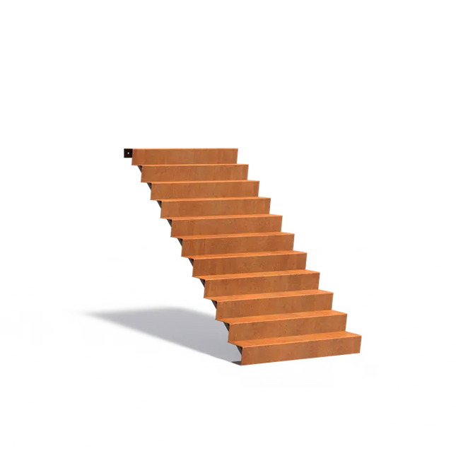Treppe aus Cortenstahl, 125 x 264 x 187 cm | Gartentreppe