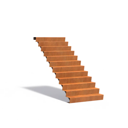 Corten Steel Staircase 125 x 288 x 204 cm Steps | Garden Staircase