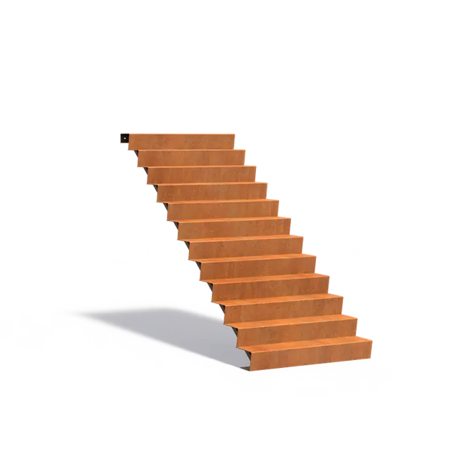 Treppe aus Cortenstahl, 125 x 288 x 204 cm | Gartentreppe