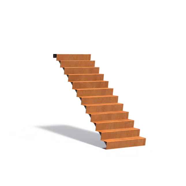 Treppe aus Cortenstahl, 100 x 288 x 204 cm | Gartentreppe