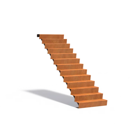 Corten Steel Staircase 100 x 312 x 221 cm Steps | Garden Staircase