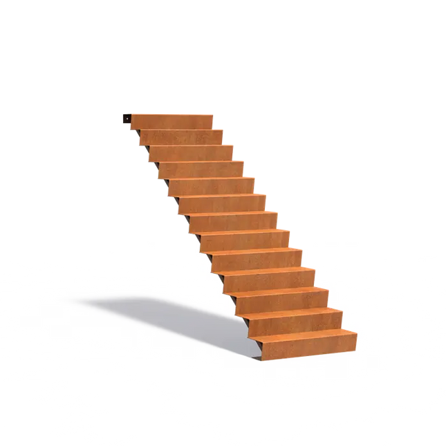 Treppe aus Cortenstahl 100 x 312 x 221 cm | Gartentreppe