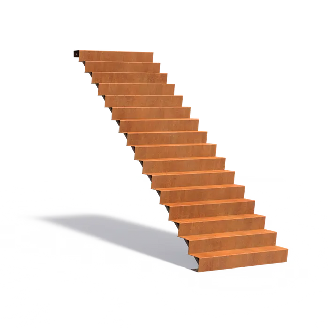 Treppe aus Cortenstahl 125 x 384 x 272 cm | Gartentreppe