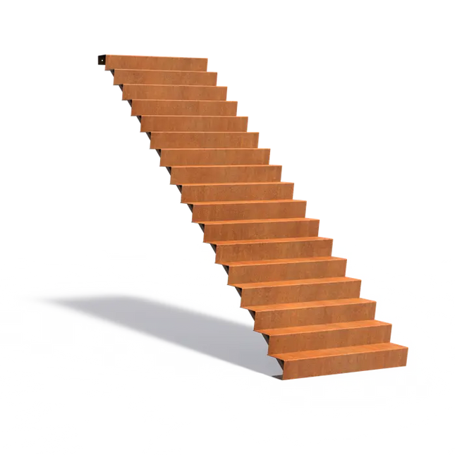 Treppe aus Cortenstahl 125 x 408 x 289 cm | Gartentreppe
