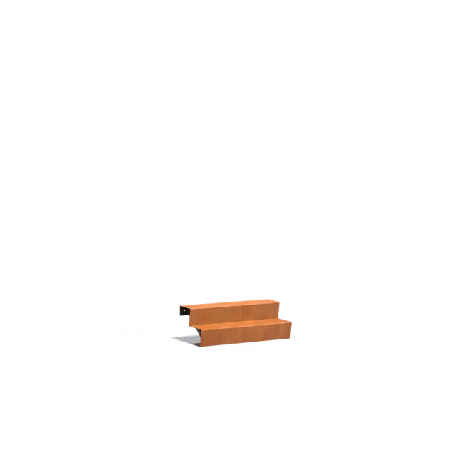 Treppe aus Cortenstahl, 100 x 48 x 34 cm | Gartentreppe